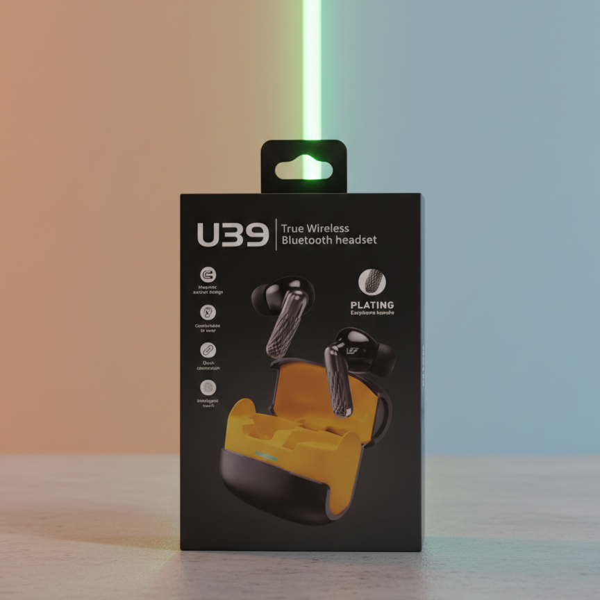 U39 True Wireless Bluetooth 5.1 Earbuds – Premium Plating Design (Random Color)